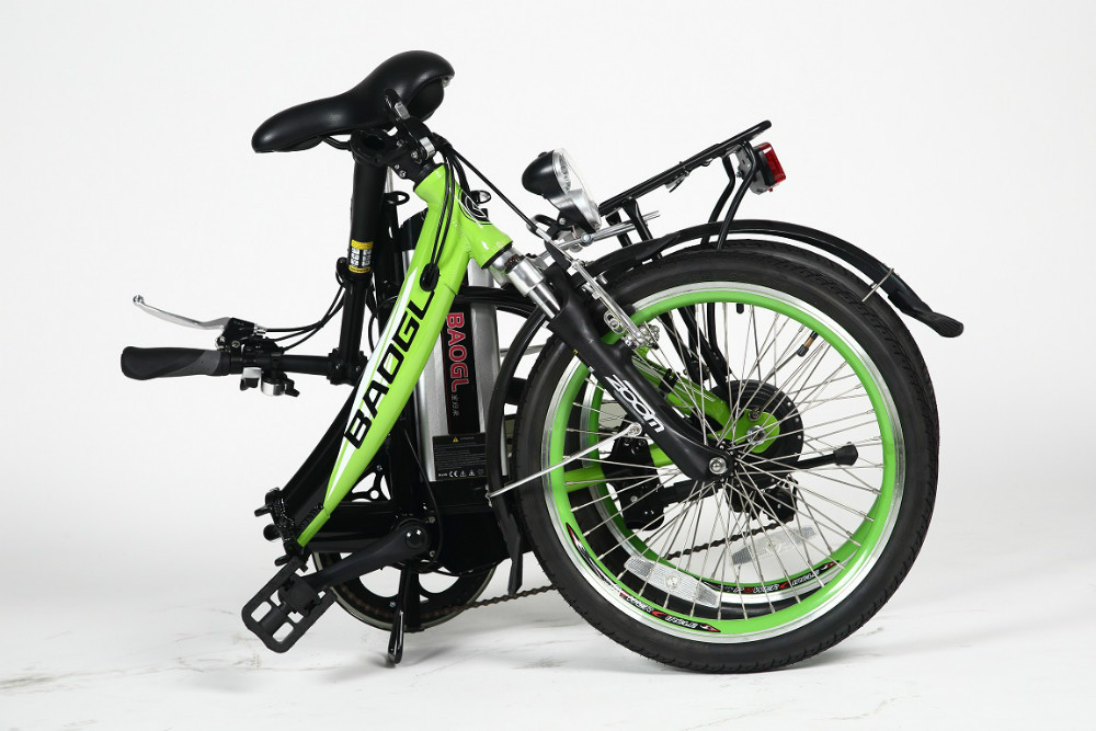 20 inch electric folding bicycle with 250w brushless hub motor