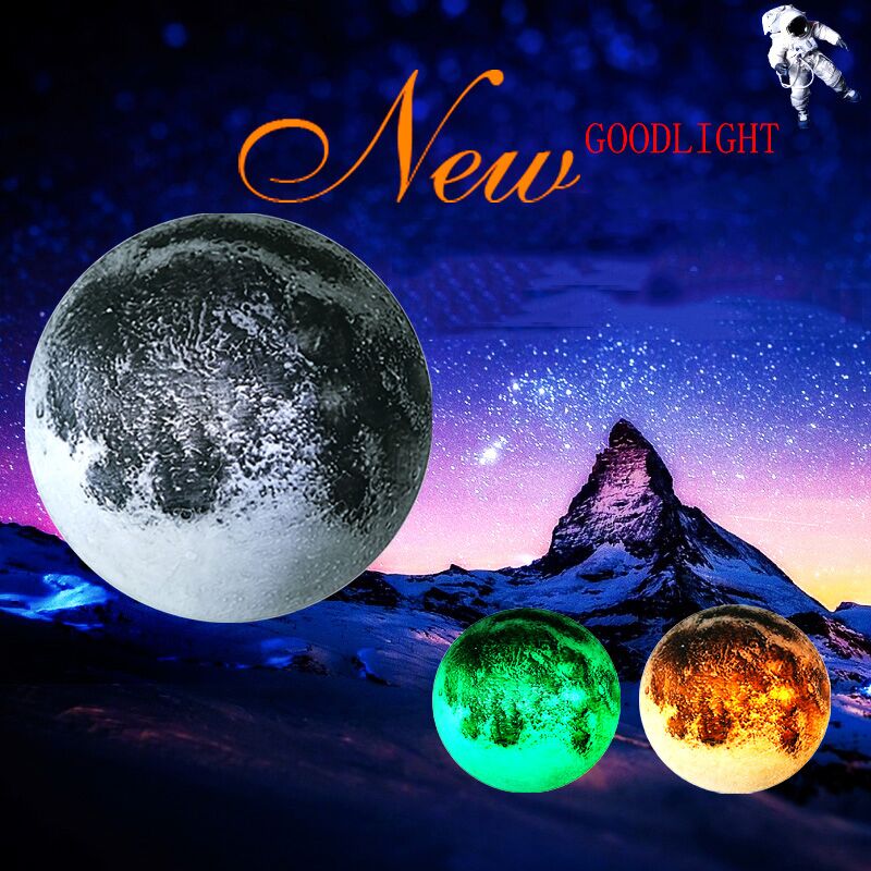 Color Changeable Healing Moon Light Indoor LED Wall Lunar Lamp with Remote Control Novel Night Light Home Decora Gifts 2015 New