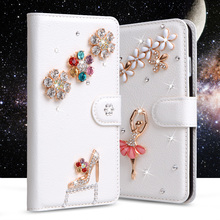 Luxury Rhinestone cases For Doogee T6 Flip Wallet PU Leather Cover Card Slot Holder Stand Glitter Diamond Mobile Phone bag