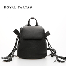 ROYAL TARTAN Genuine leather Luxury Famous Brand designer women backpack girls school bag 2016 women fashion small travel bags