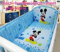 Promotion 6 7PCS Mickey Mouse baby bedding Cot bedding Newborn bed set 100 cotton baby bedding