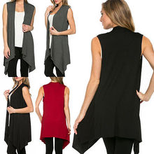 Fashion Women Casual Sleeveless Cardigan Knit Sweater Coat Jacket Outwear Tops