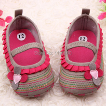 Cotton Cloth Four Flower Baby Shoes Striped Sole Shoes for Kids Cute Toddler Shoes
