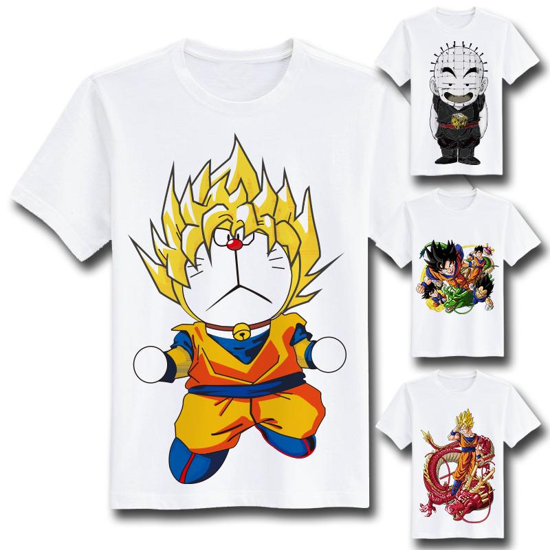 [EATGE] Tshirts Novelty Dragon Ball T Shirt Funny Anime Character T Shirts White O-neck Casual Tee Shirt Homme