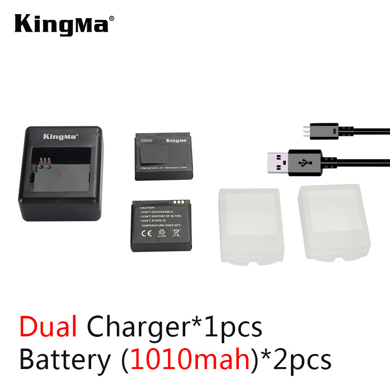 KingMa xiaomi yi battery 2 Pack 1010mAh and xiao yi battery Double Dual Charger for Xiaomi