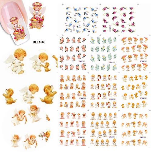 11 Design in 1 Angel Goddess Design Water Transfer Nails Decals Decorations DIY Beauty Watermark Nail