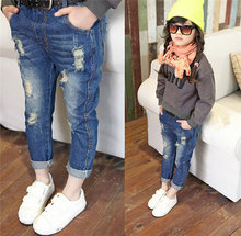 New spring Girls jeans kids clothing,children jeans Kids jeans ,fashion jeans ,children casual pants 2-8Y