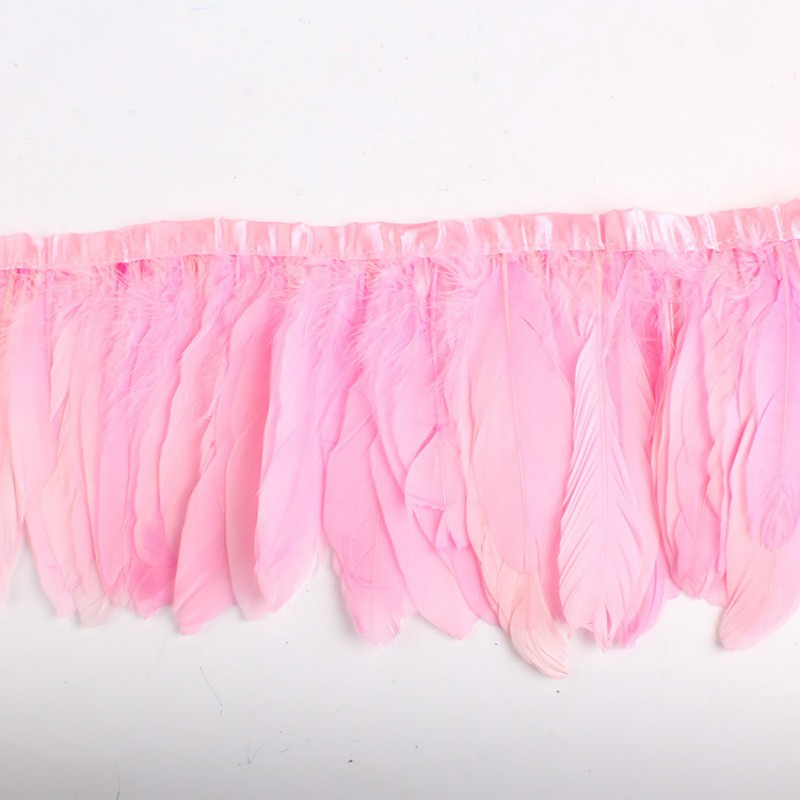 pink goose feather trim