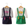 Mudkingdom 2016 korean version newly children girls clothing sets baby kids summer suits kids girls skirts