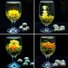 4 Balls Different Handmade Blooming Flower Green Tea Home Wedding Gift 1ON6 1ORU 3E25