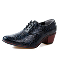 mens 6cm high heel dress shoes fashion croco grain pointed toe wedding shoes mans heighten gents