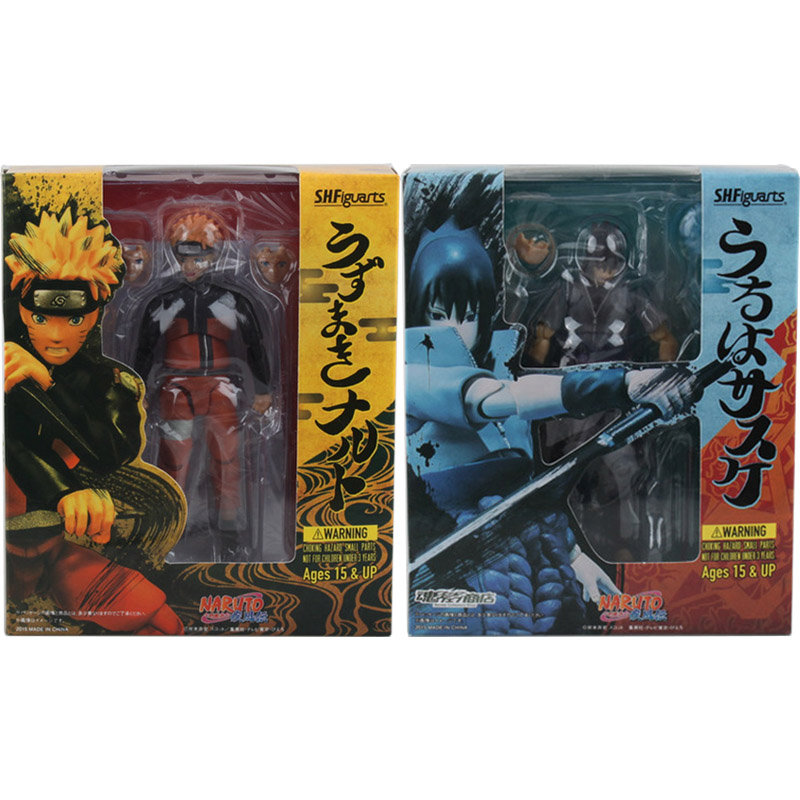 SHFiguarts Naruto Shippuden Uzumaki Naruto / Uchiha Sasuke PVC Action Figure Collectible Model Toy Dolls 14cm With Box