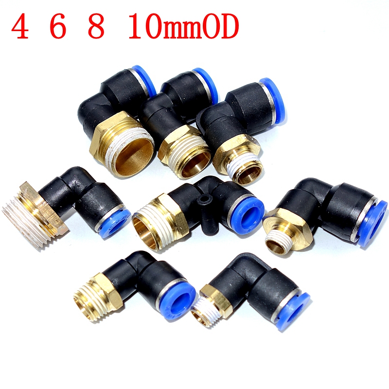 3//8 BSPT Rosca Macho 90 grados tubo de codo rápida Accesorios neumática 6 mm PL6-03