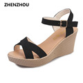 Women s shoes 2017 brand OL summer slope with sandals high platform thick bottom with fish