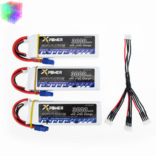 Lipo battery 11.1v 3s 3000mAh 30C max 35C EC3 plug 3pcs Xpower batteries with cable for RC drone Helicoptes Airplane parts