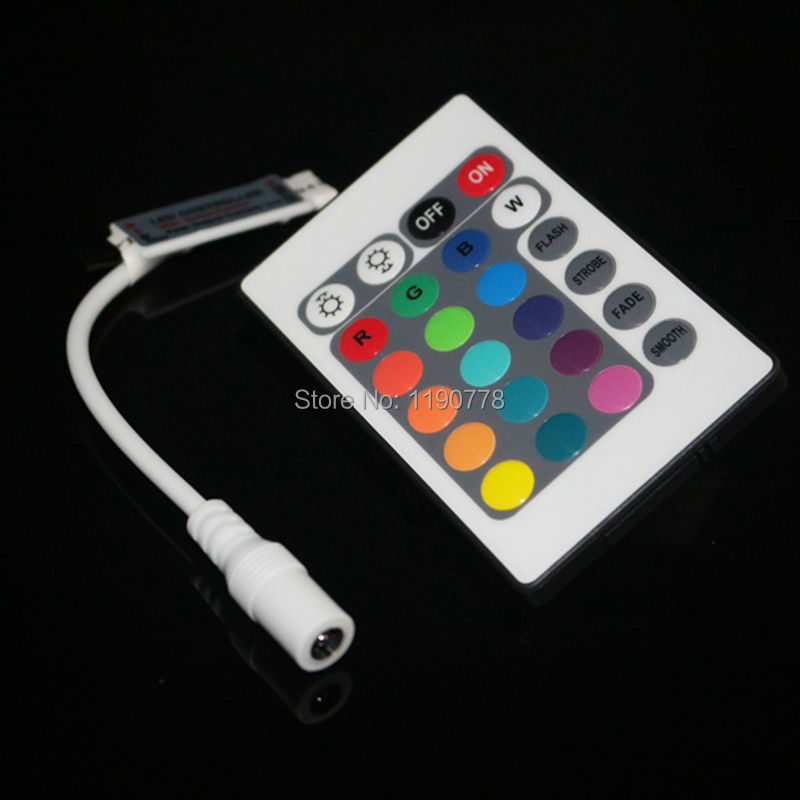 5PCS Mini 24key LED Controller RGB Color With Remote Control Mini Dimmer for 5050 / 3528 Led Strip Lights 12V