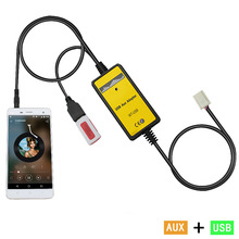 QX005 Car CD MP3 3.5mm USB Aux-in Adapter For Toyota 6+6P Matrix Prius RAV4 Tacoma Tundra Venza Vitz Yaris OEM adapter