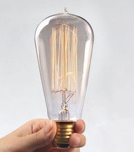 ST64 Antique Retro Vintage E27 40W 60W 220V Edison Light Bulb Incandescent Light Squirrel cage Led