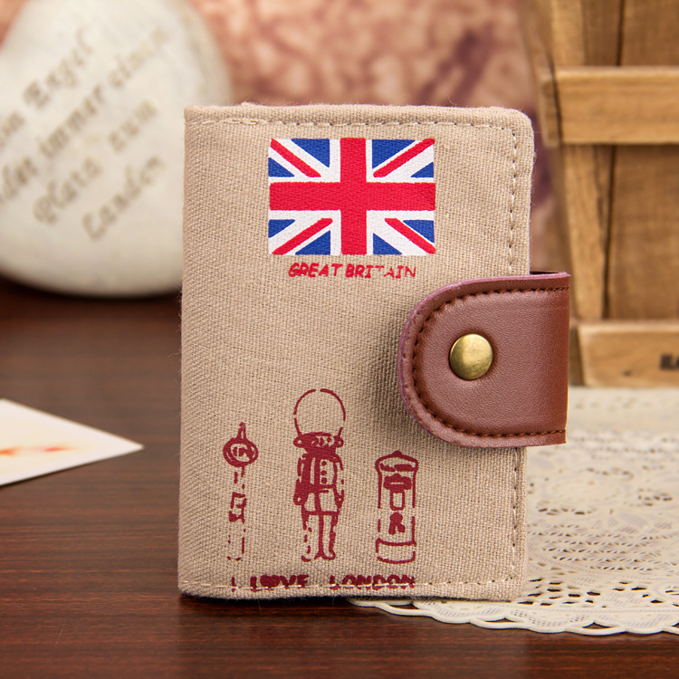 PY080 Canvas Card Id holder Women Men travel Bank Visiting Calling Business Bookmark credit Wallets Purse
