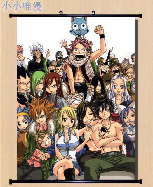 Hot Japan anime FAIRY TAIL Wall Scroll cosplay natsu cat Home Decor poster new