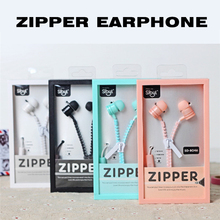 2016 New Cute Girls Stereo Zipper Earphones 3.5mm in-ear Earphone with Microphone for Mobile Phone Mp3 Mp4 Kid Children Gift