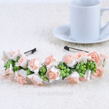 Womens Fashion Hair Wreaths Boho Women Wedding Party Flower Headband Hairband Headdress Pink White MHM049 70