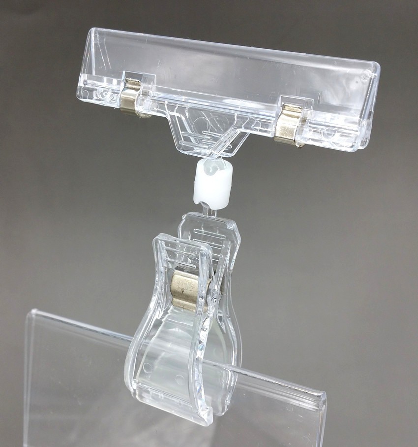 Clear Plastic Antirust Spring Pop Sign Label Card Holder Price Tag