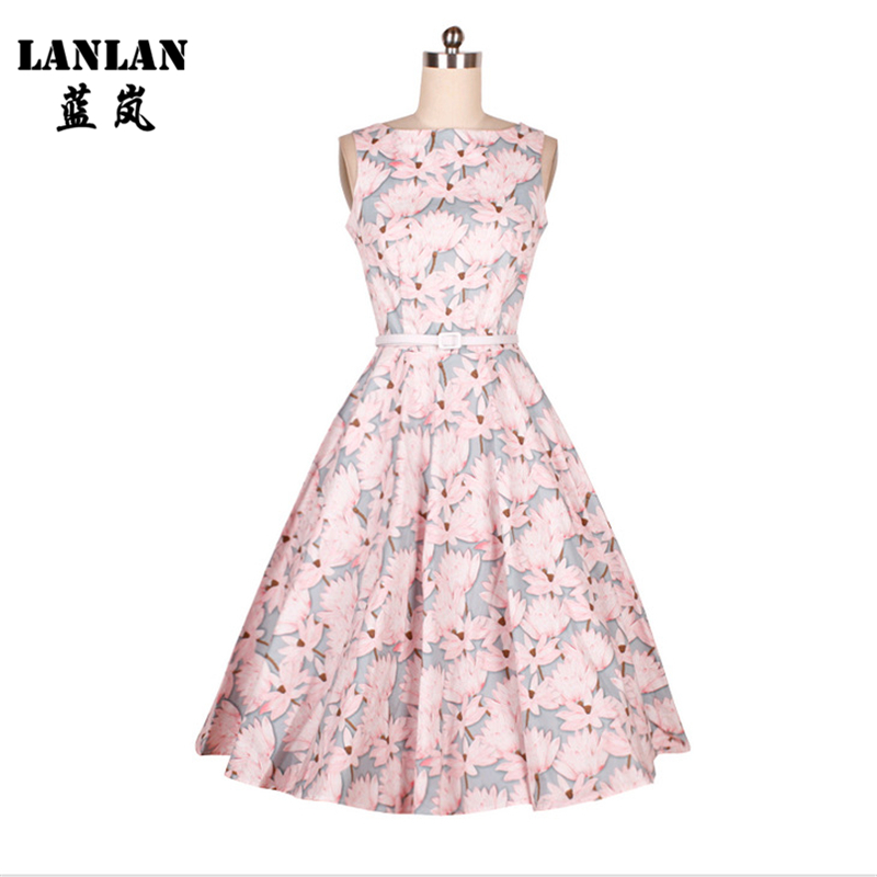 lanlan brand lotus flower prints cotton retro dress lanlan brand lotus flower prints cotton retro dress