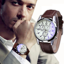 Vogue Luxury Fashion Men Male Business Watches Leather Brand Quartz Analog Watches relogio masculino