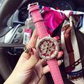 2016 New Arrival Famous Brand Wathes Full Crystal Rotate Watch Women Luxury Colorful Zircon Rhinestone Watch