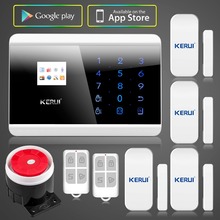 KERUI English/Spanish TFT color Display Android or IOS APP Touch keypad GSM Alarm System GSM&PSTN Dual Net Security Alarm System