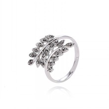 Classical Never Fade Platinum Plated Olive Branch Rings CZ Diamond Personality Ring Jewelry For Women // AA307658352