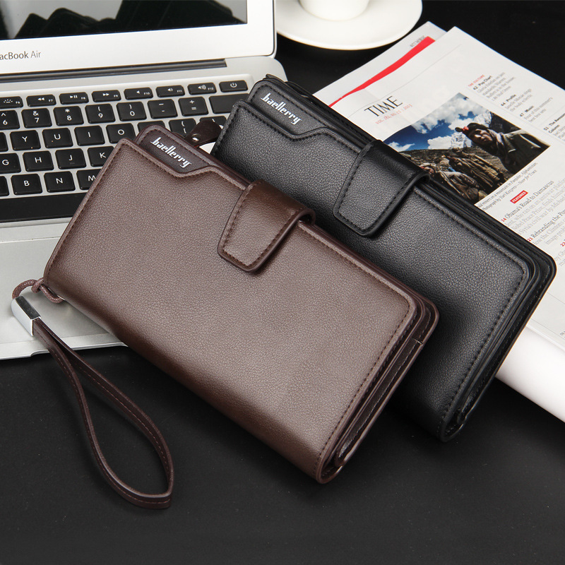 2015 New men wallets Casual wallet men purse Clutch bag Brand leather wallet long design men