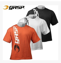 Fitness! 2015 Fashion Cotton Gasp Gym T Shirts Men Short Sleeve Tops for Boys Bodybuilding Clothing Sport Muscle Shirt Tees