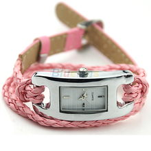 Min 16 Fashion Ladies Womens Bracelet Charm Multi Layer Woven Leather Band Quartz Wrist Watch More