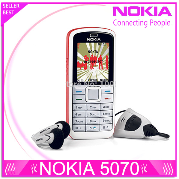 Refurbished original Nokia 5070 Cell phone cheap phone unlocked GSM multi languages 1 year warranty