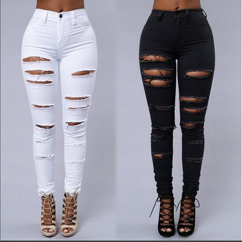 girls white ripped jeans