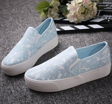 Female JK doodle canvas shoes sneakers Harajuku lolita preppy chic pedal lazy Graffiti shoes cotton made