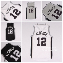 Aldridge San Antonio Jersey ,San Antonio #12 LaMarcus White Black Gray Cheap Basketball Jersey ,Size:S-XXL,New Arrival !!!