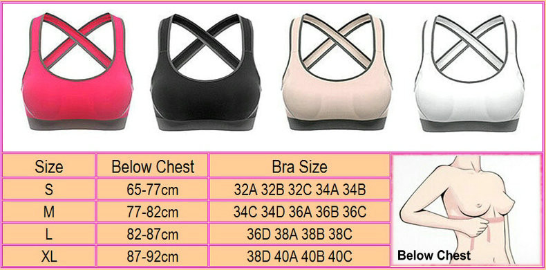 workout bra size