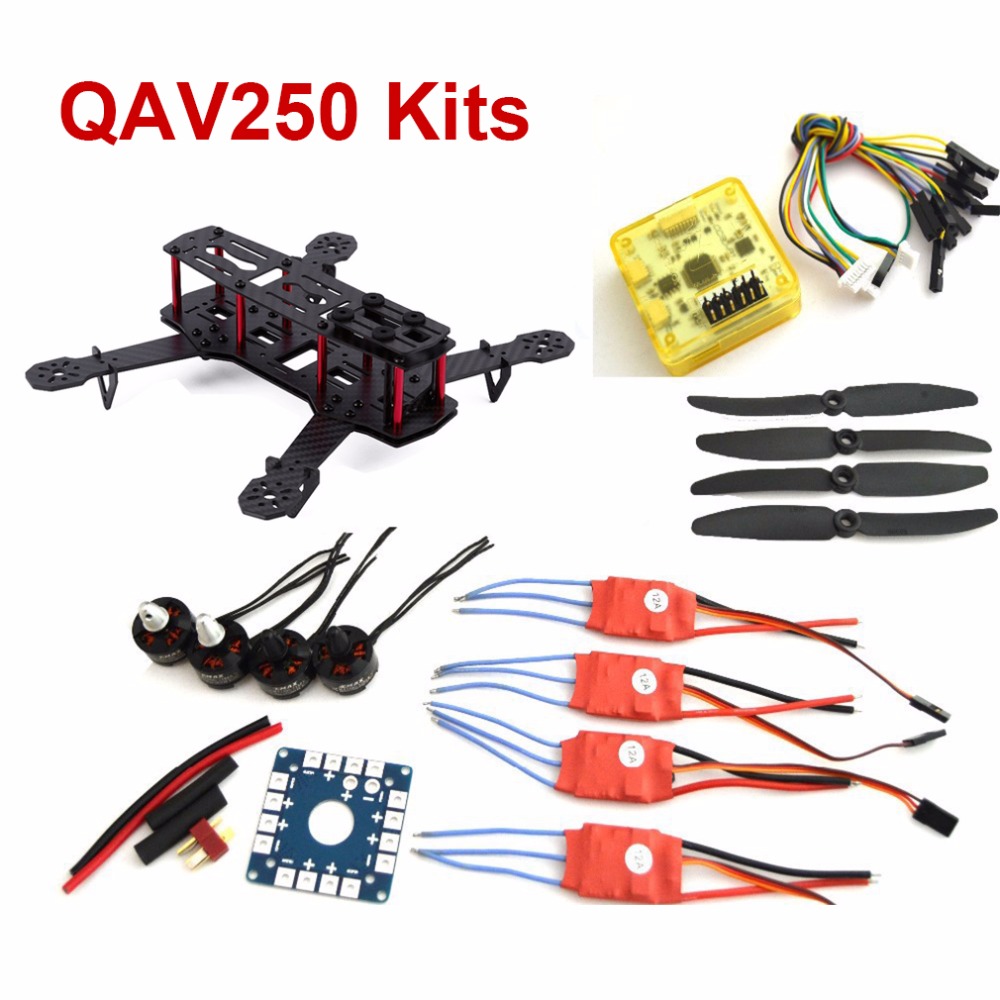 QAV250 RC font b Drone b font Frame Unassembled Emax Brushless MT1806 2280kv Motor 12A Simonk