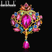 2015 Korea Elegant Brooch Rhinestone Exquisite LUXURY Water Drop Bride Brooch Pin Women Wedding Brooch,Free Shipping