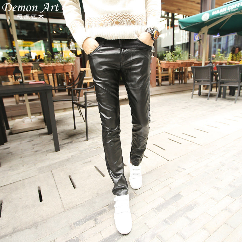 mens skinny leather pants