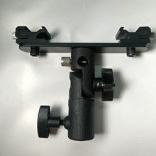 Photo Studio Accessories 180 Degree Rotating Dual Shoe Flash Bracket for Flashgun Digital DC Camera Arms Bracket and Light Stand