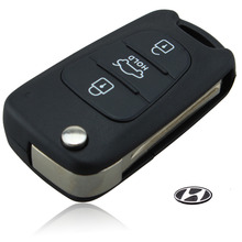 Best Price For Hyundai IX35 3 Buttons Flip Folding Remote Key Shell Case Replacement Free Shippping With Hyundai LOGO