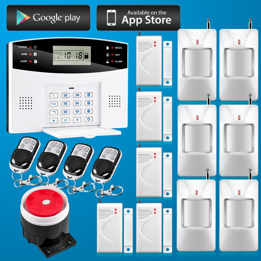 Flash Siren Wired/wireless Defense Zones GSM Home Alarm System Door Sensor Kits