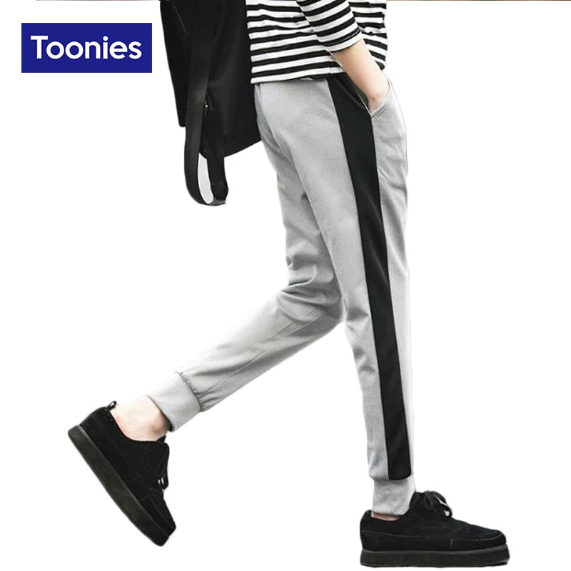 mens black and white horizontal striped pants