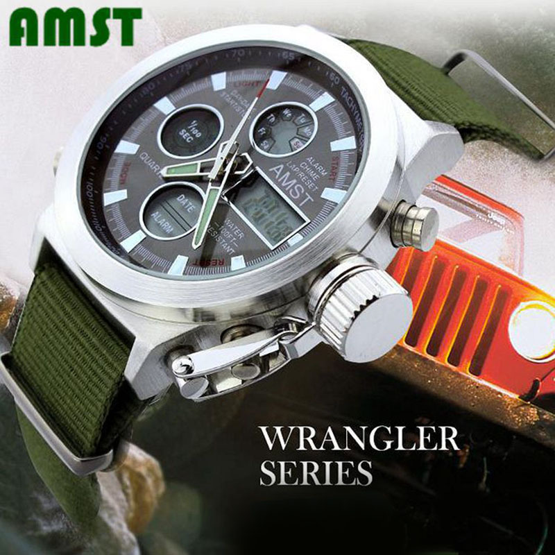 Luxury brand AMST dive LED watch sport military watches genuine quartz watch men wristwatches relogio masculino