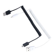 Mini 3ft 1 M spring in spiral male USB 2.0 Micro 5 Pin USB Data Sync Charger Cable