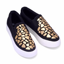 2016 Spring New Fashion Women Canvas Shoes Sequin Flat Heel Slip-On Casual Breathable Shoes zapatos mujer Plus Size 40 SF001